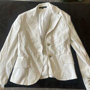 Theory white womens tailored blazer